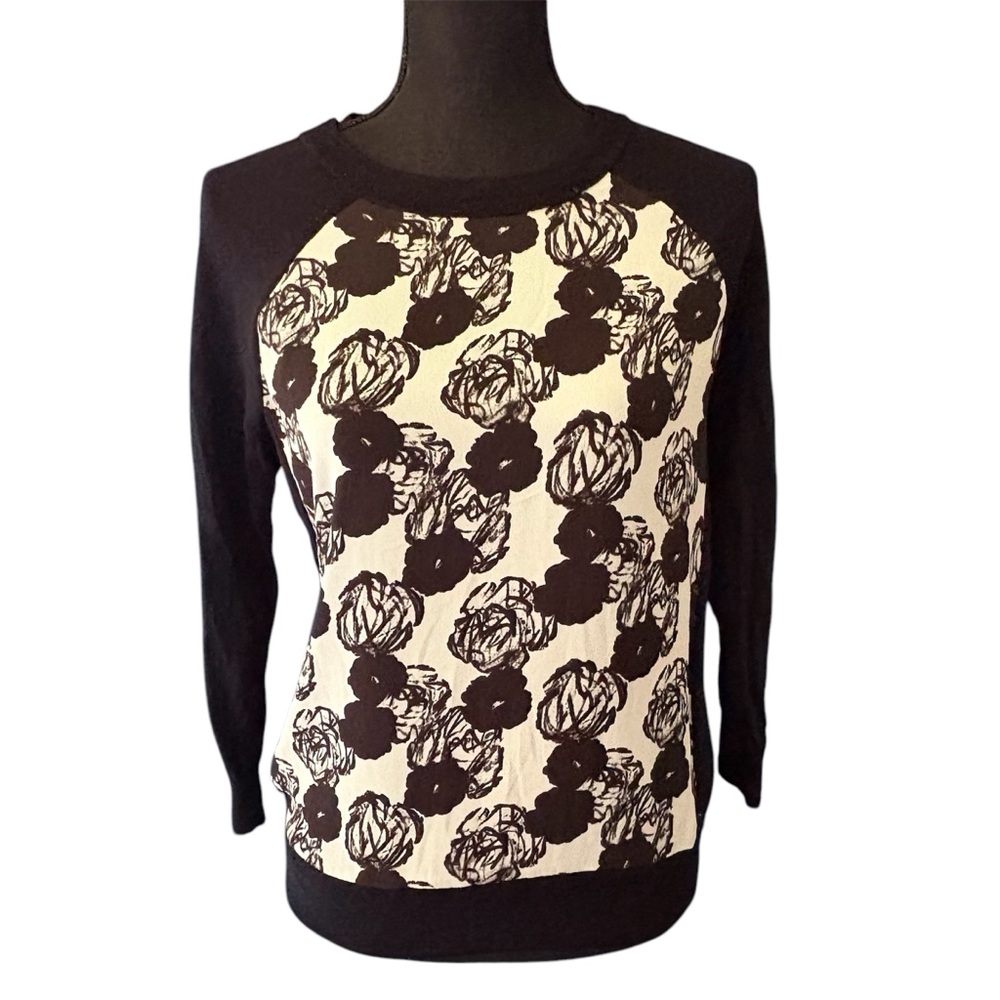 J. Crew floral pullover sweatshirt sz small